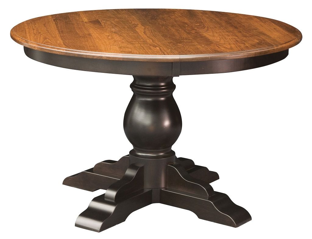 round wooden pedestal kitchen table